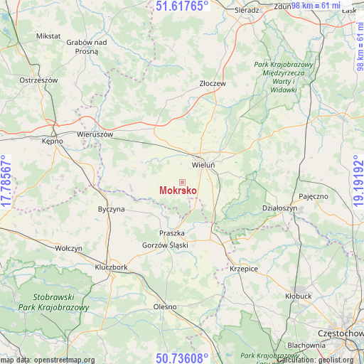 Mokrsko on map