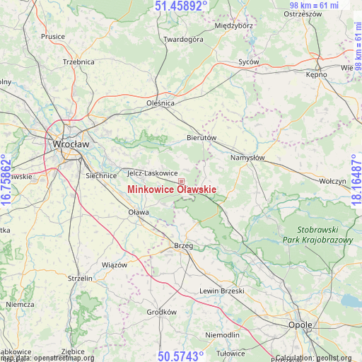 Minkowice Oławskie on map
