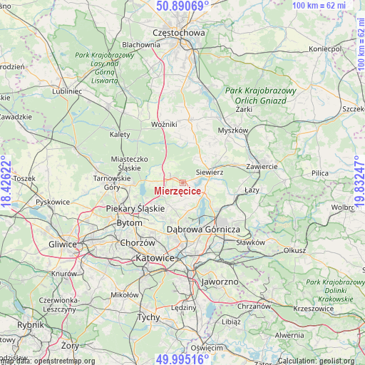 Mierzęcice on map