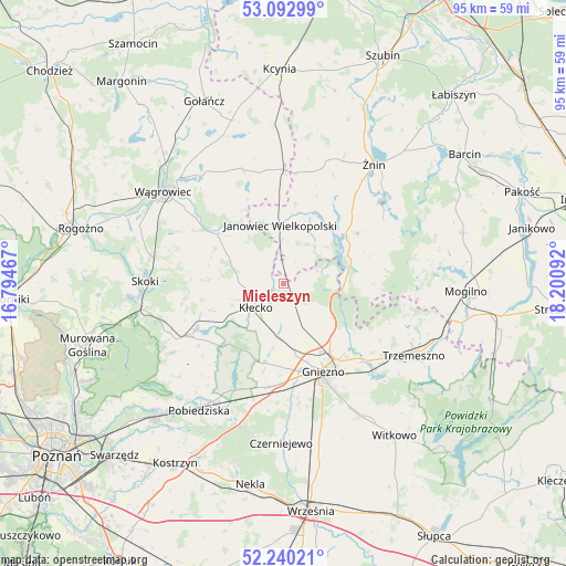 Mieleszyn on map