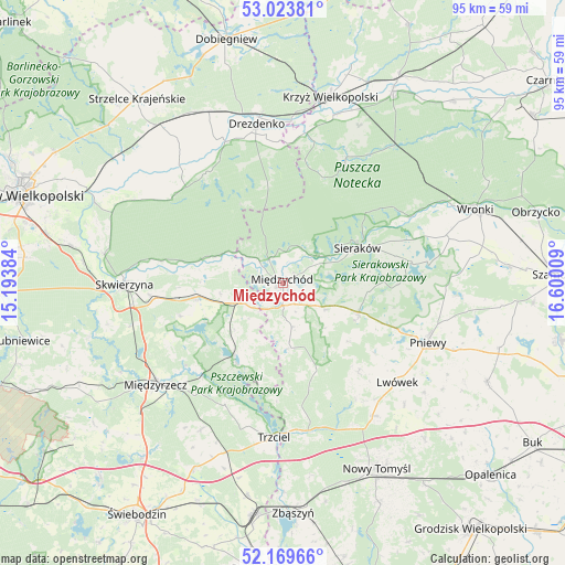 Międzychód on map