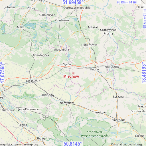 Miechów on map