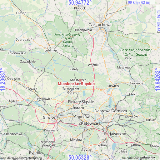 Miasteczko Śląskie on map