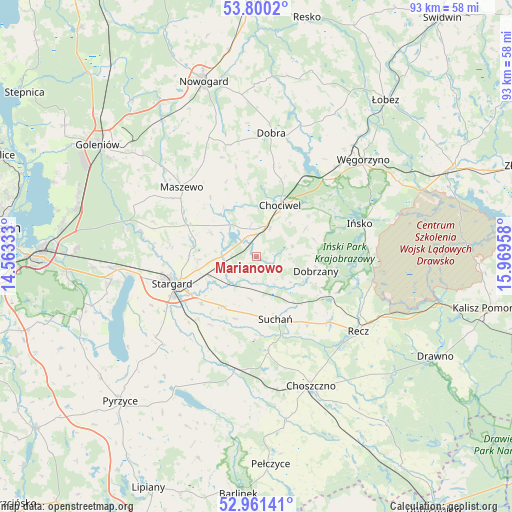 Marianowo on map