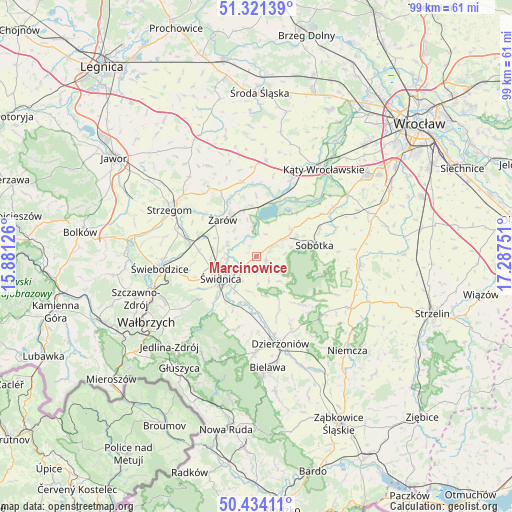 Marcinowice on map