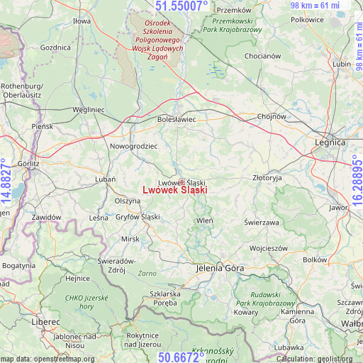 Lwówek Śląski on map