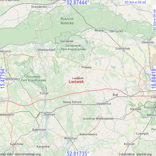Lwówek on map