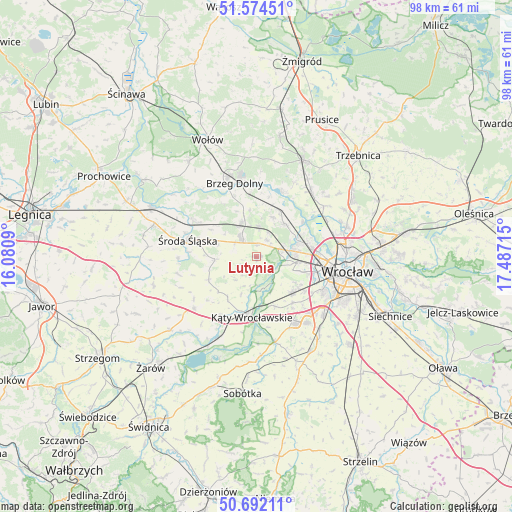 Lutynia on map