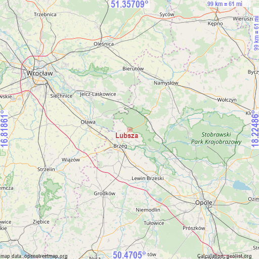 Lubsza on map
