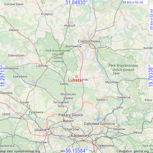 Lubsza on map