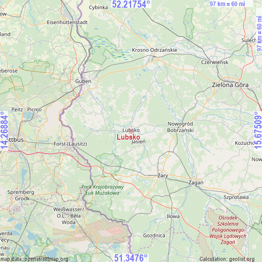 Lubsko on map