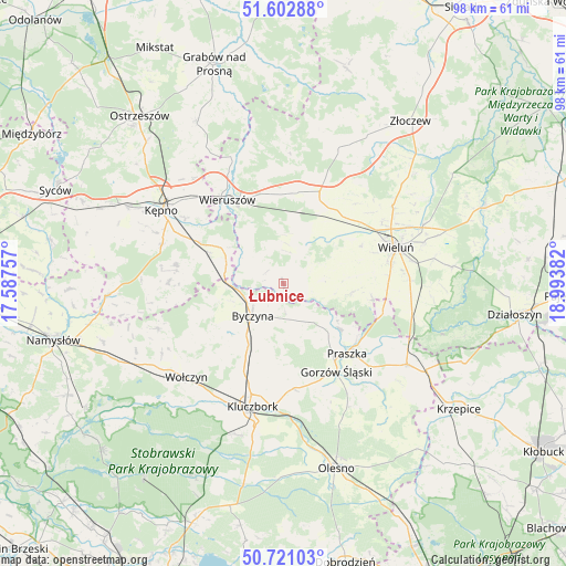 Łubnice on map