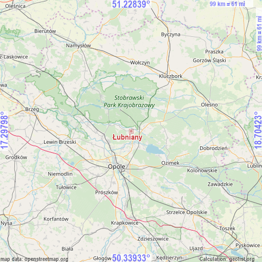 Łubniany on map