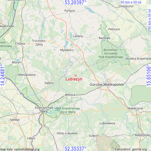 Lubiszyn on map