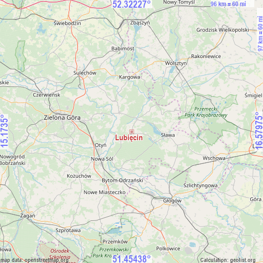 Lubięcin on map