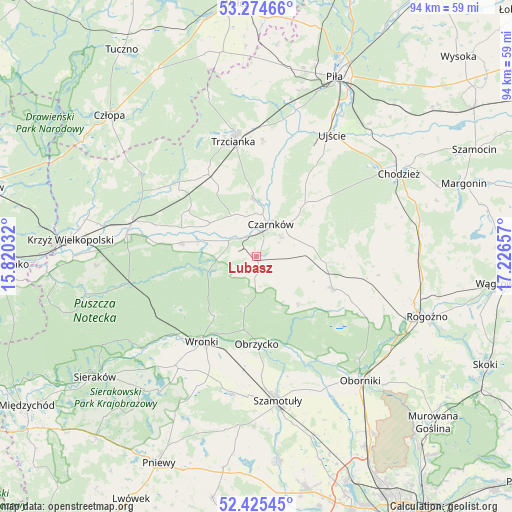 Lubasz on map