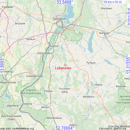 Lubanowo on map