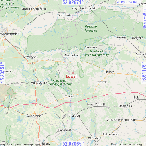 Łowyń on map