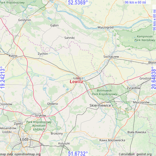 Łowicz on map