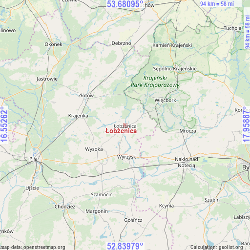 Łobżenica on map