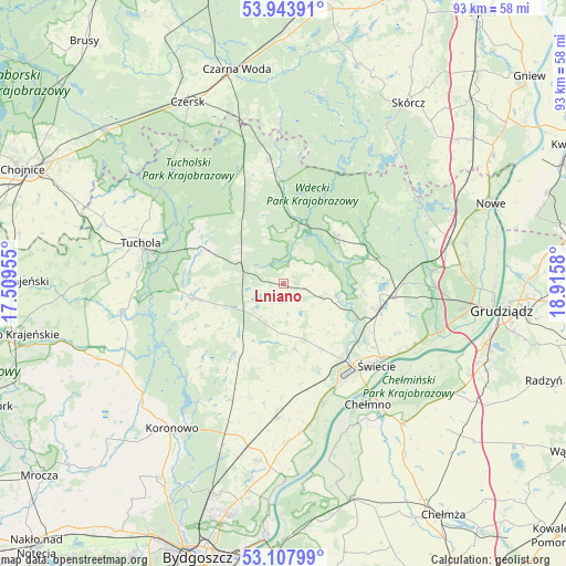 Lniano on map