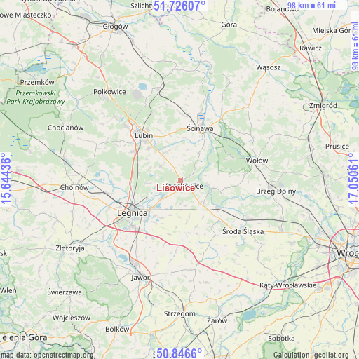 Lisowice on map