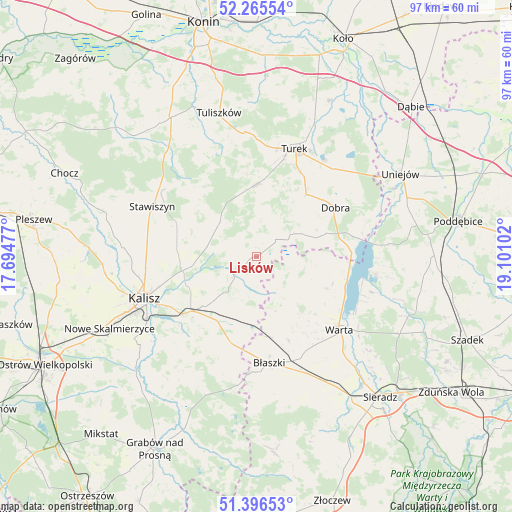 Lisków on map