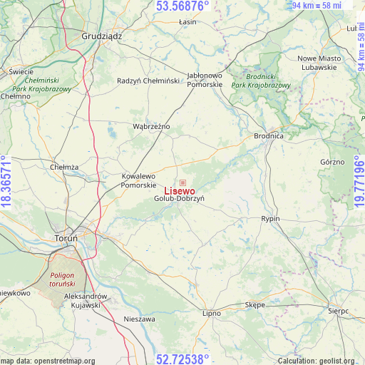 Lisewo on map
