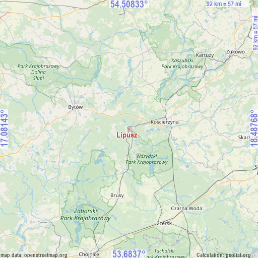 Lipusz on map