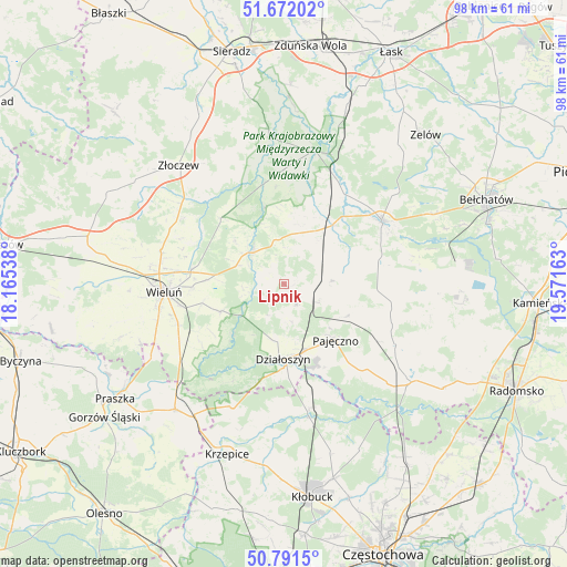 Lipnik on map