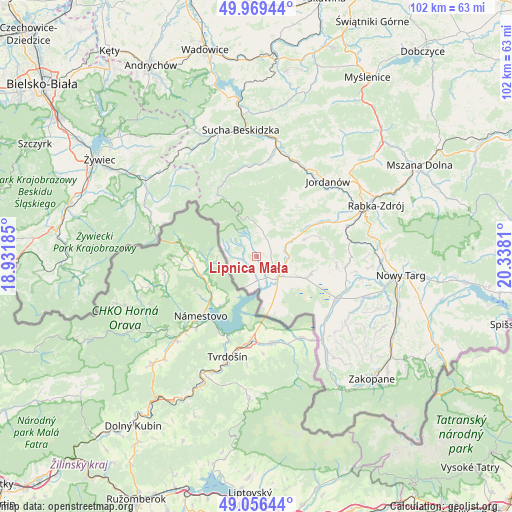 Lipnica Mała on map