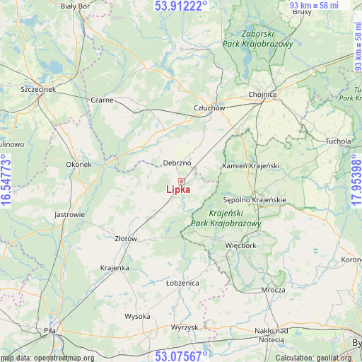 Lipka on map