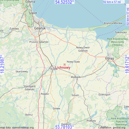 Lichnowy on map