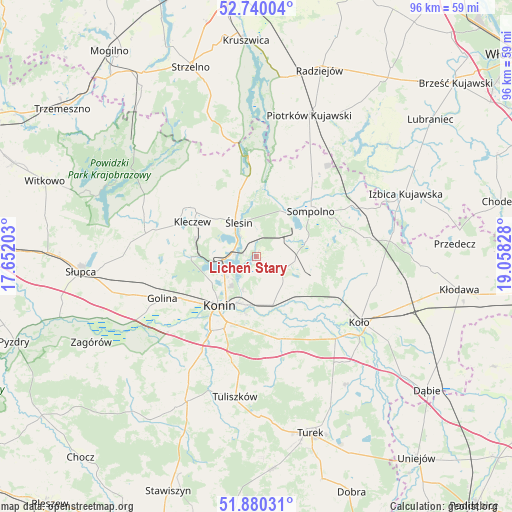 Licheń Stary on map