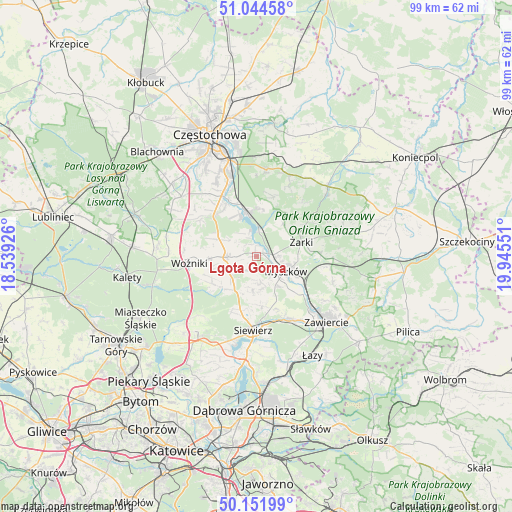 Lgota Górna on map