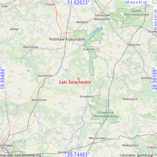 Łęki Szlacheckie on map