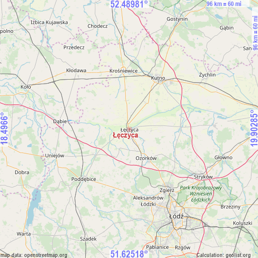 Łęczyca on map