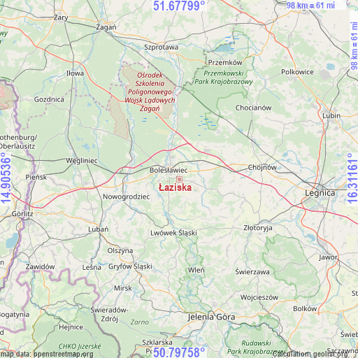 Łaziska on map