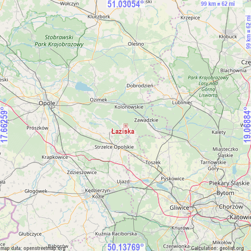 Łaziska on map