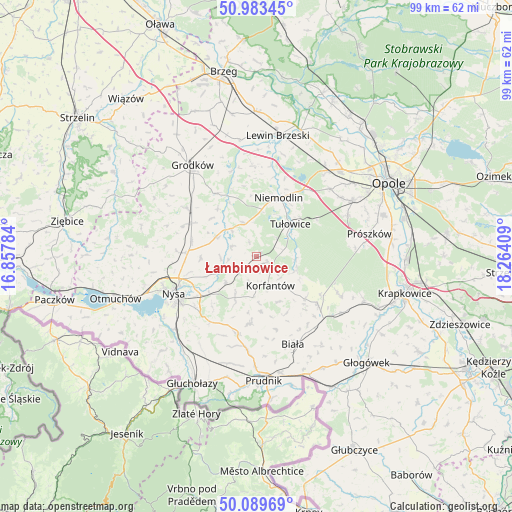 Łambinowice on map