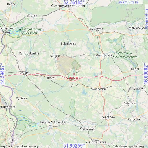 Łagów on map