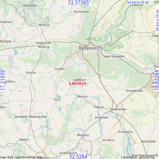 Łabiszyn on map