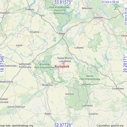 Kurzętnik on map