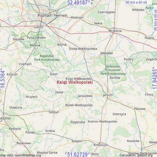 Książ Wielkopolski on map