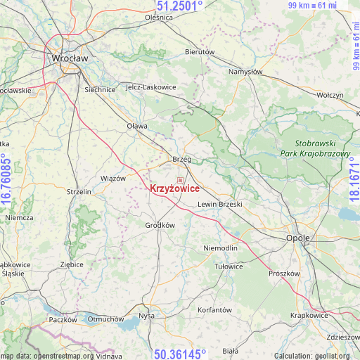 Krzyżowice on map