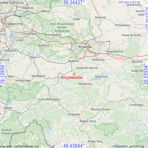 Krzywaczka on map