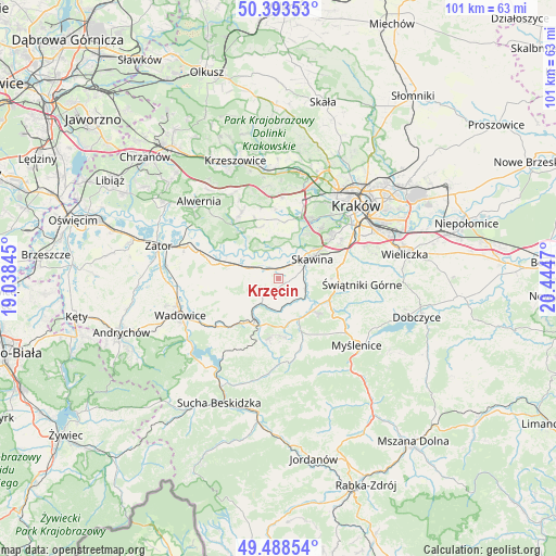 Krzęcin on map