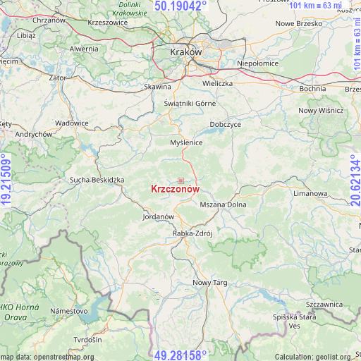 Krzczonów on map