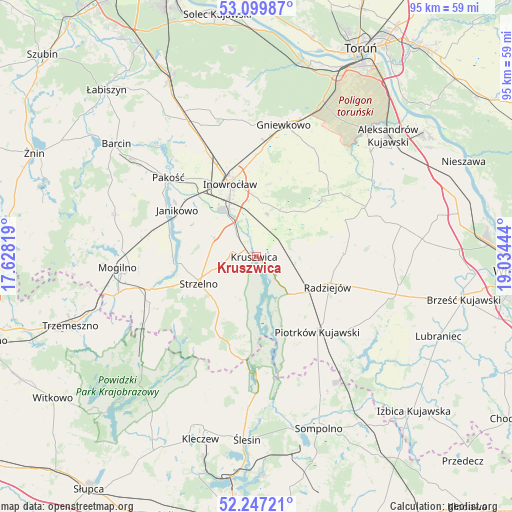 Kruszwica on map
