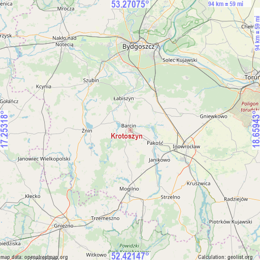 Krotoszyn on map